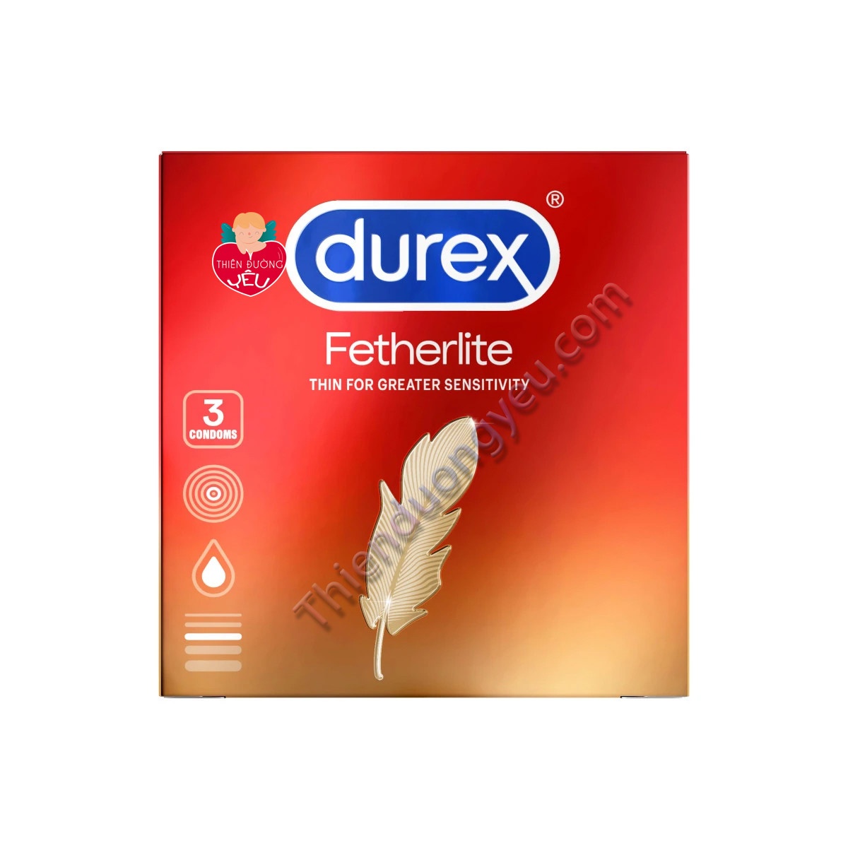 Bao Cao Su Durex Fetherlite Mỏng Hộp Đen 3 Cái