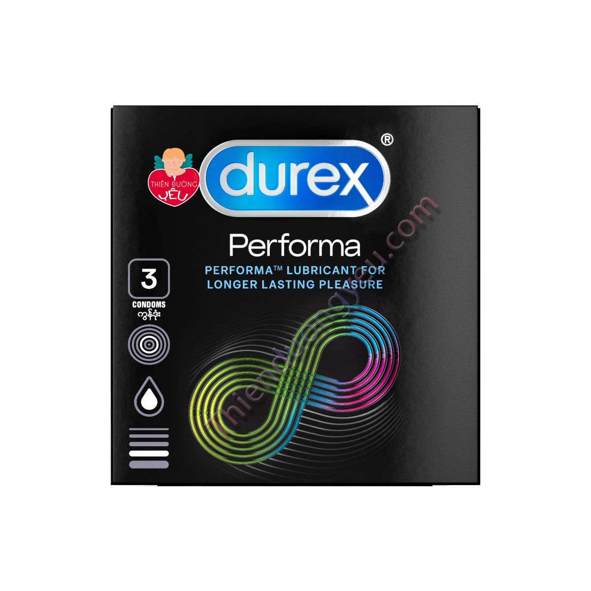 Hộp Bao Cao Su Durex Performa Kéo Dài Hộp Đen 3 Cái