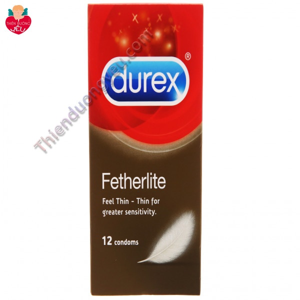  Hộp Bao Cao Su Durex Fetherlite Mỏng Hộp Đen 12 Cái