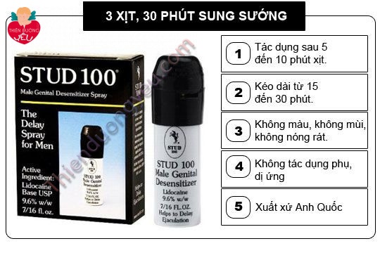 Xịt Cương Dương Stub 100 Chính Hãng USA Tăng Cường Ham Muốn